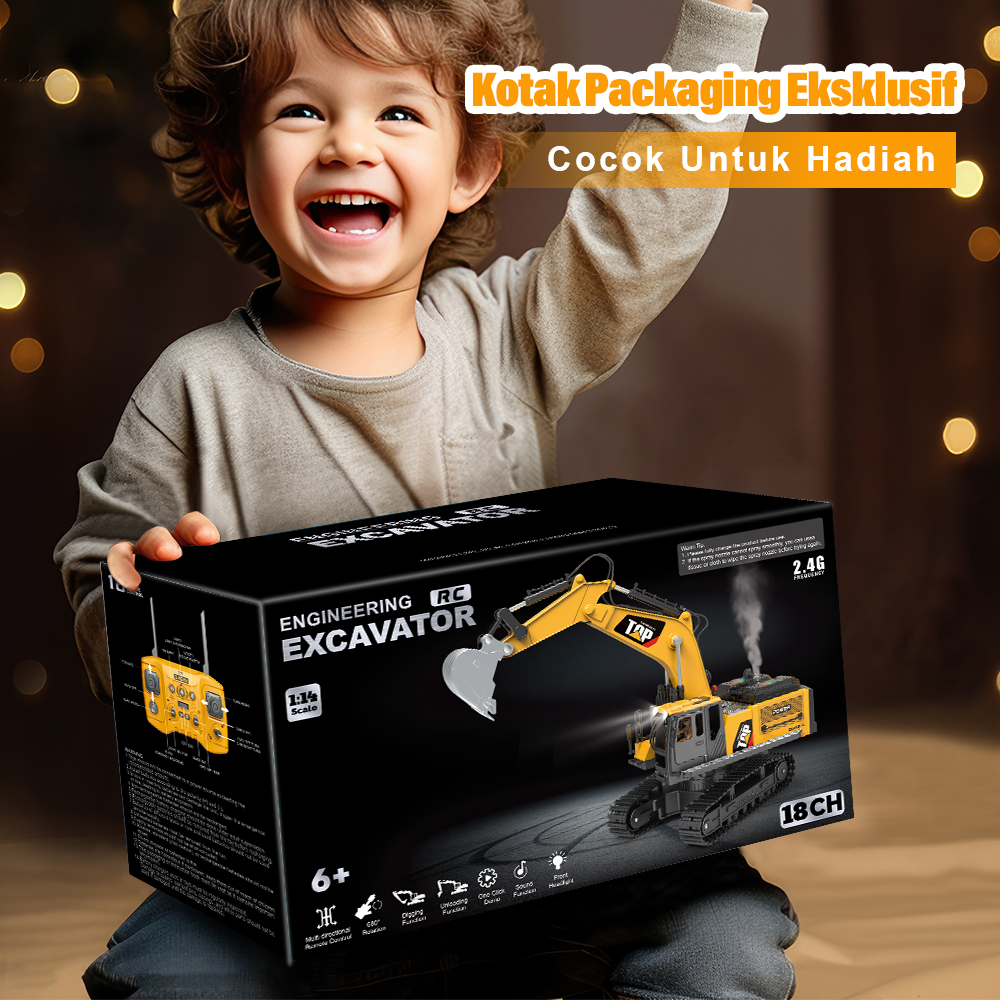 Jual Tatajoy Besar Excavator Remote Control Dengan Asap Simulasi,Efek ...