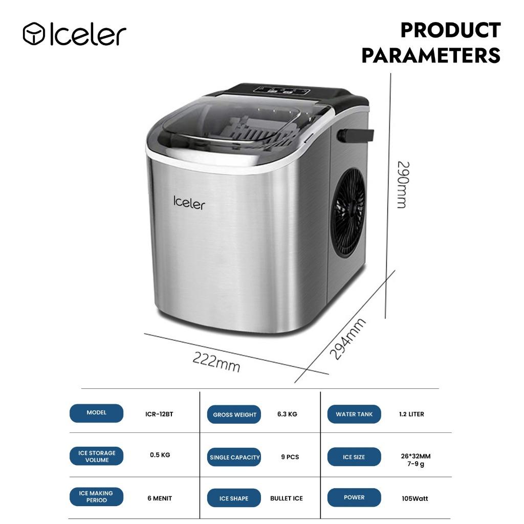 Jual Mesin Es Stainless Ice Maker Iceler 12KG per 24 Jam Dengan Handle ...