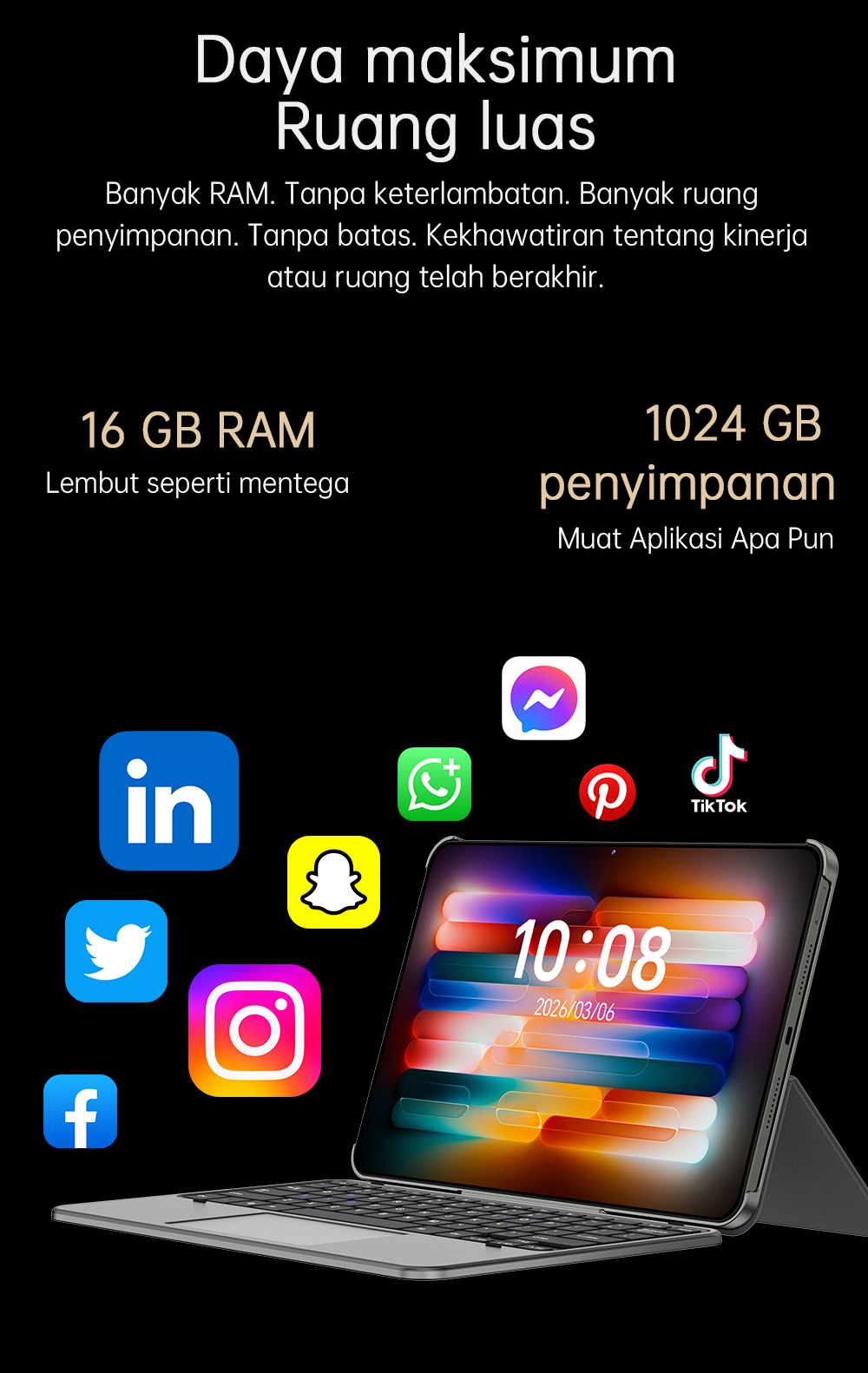 Jual [FREE PEN Keyboar]Luxis Tablet S10UItra (16GB+1024GB)Android16 ...