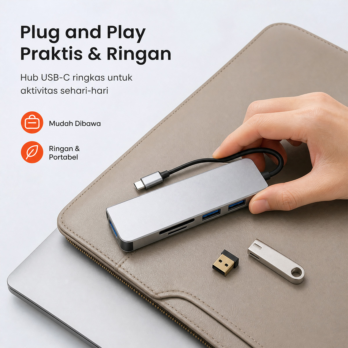 Jual (Rilis eksklusif)ZIVOKA ZHB51 5-in-1 Type-C + USB-A Hub Adapter ...
