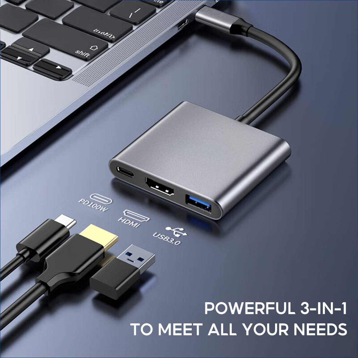Jual (Rilis eksklusif)ZIVOKA ZHB31 3-in-1 Type-C Hub Adapter 4K HDMI ...