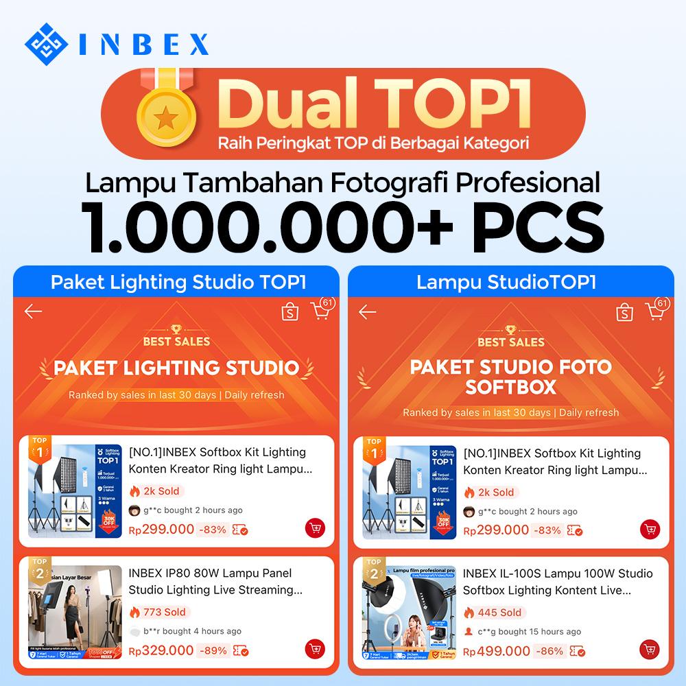 Jual [NO.1]INBEX Softbox Kit Lighting Konten Kreator Ring light Lampu ...