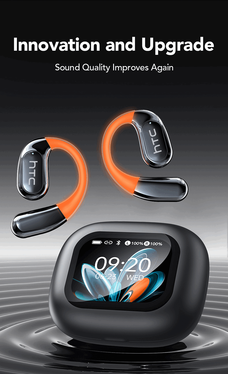 Jual HTC NE27 TWS Bluetooth 6.0 Earphone Wireless Smart Screen Layar ...