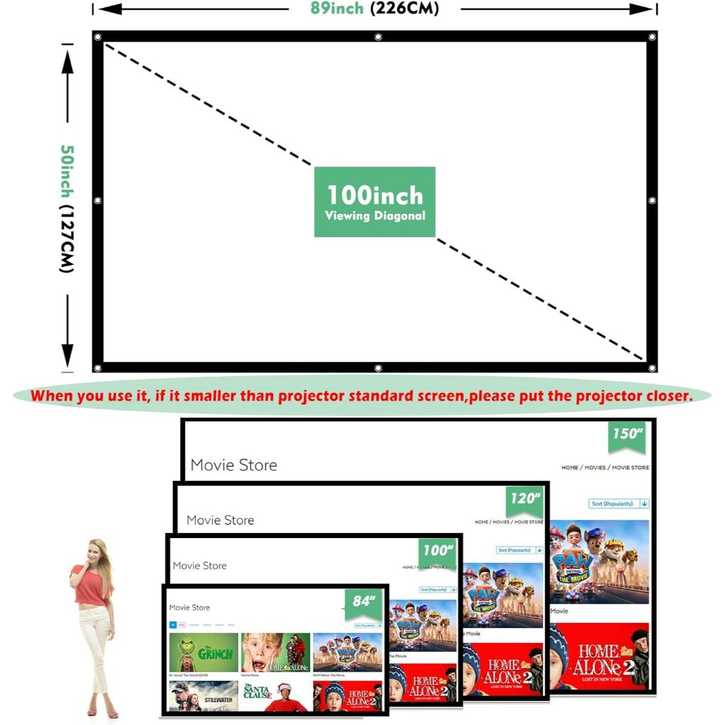 Jual AVIEWLUX Layar Proyektor Portable 100 Inch 16:9 - Simple Screen ...