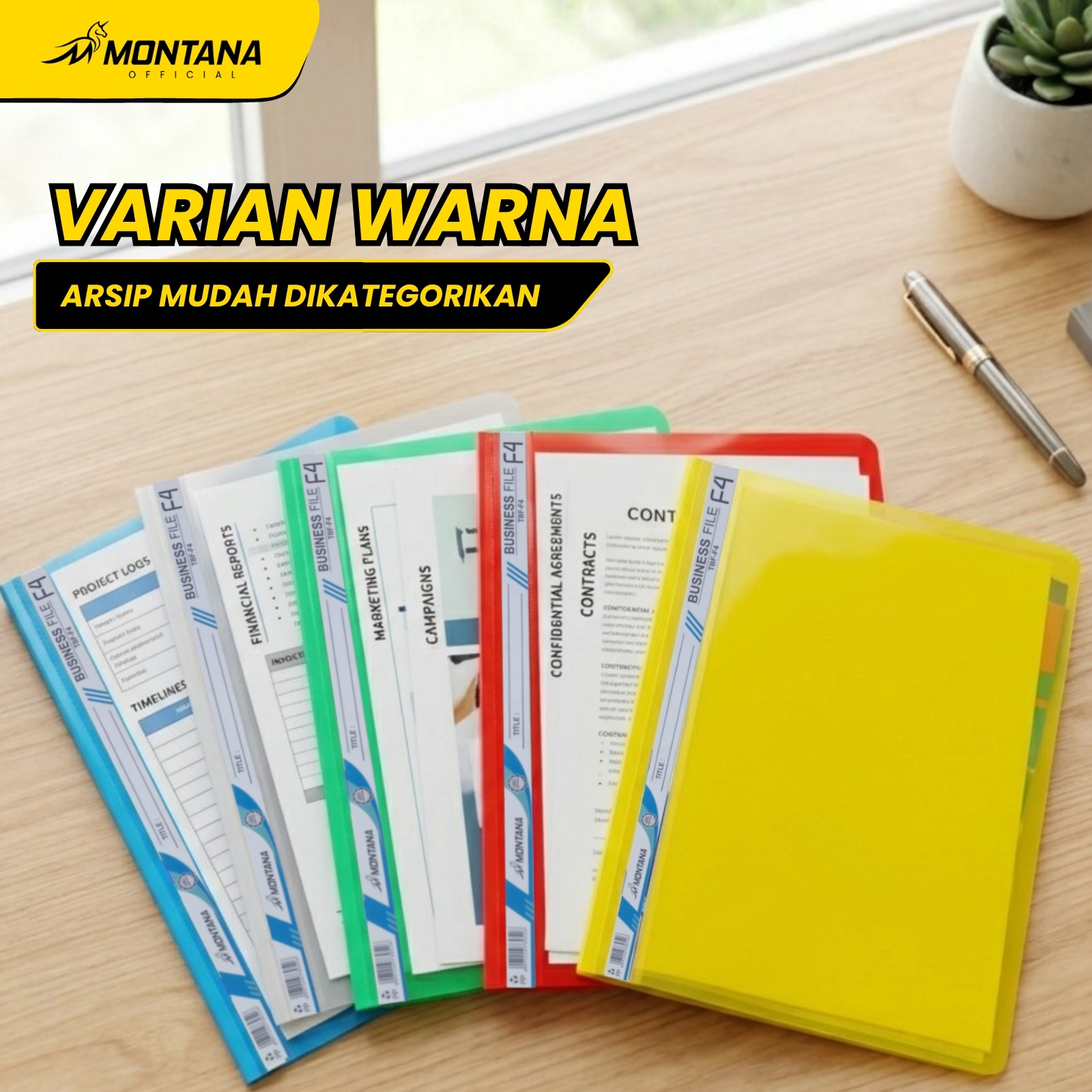 Jual MONTANA File Bisnis Map Plastik F4 12 Pcs Business File Dokumen ...