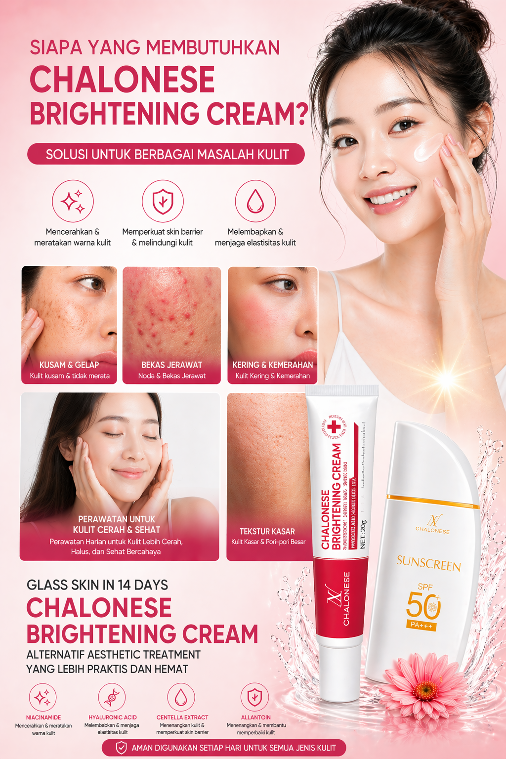Jual [COD] Chalonese ( Brightening Cream + Sunscreen Spf 50 Pa ...