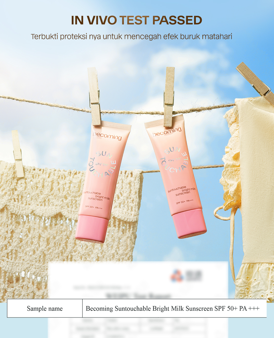 Jual [NEW LAUNCH] becoming Suntouchable Bright Milk Sunscreen SPF 50 ...