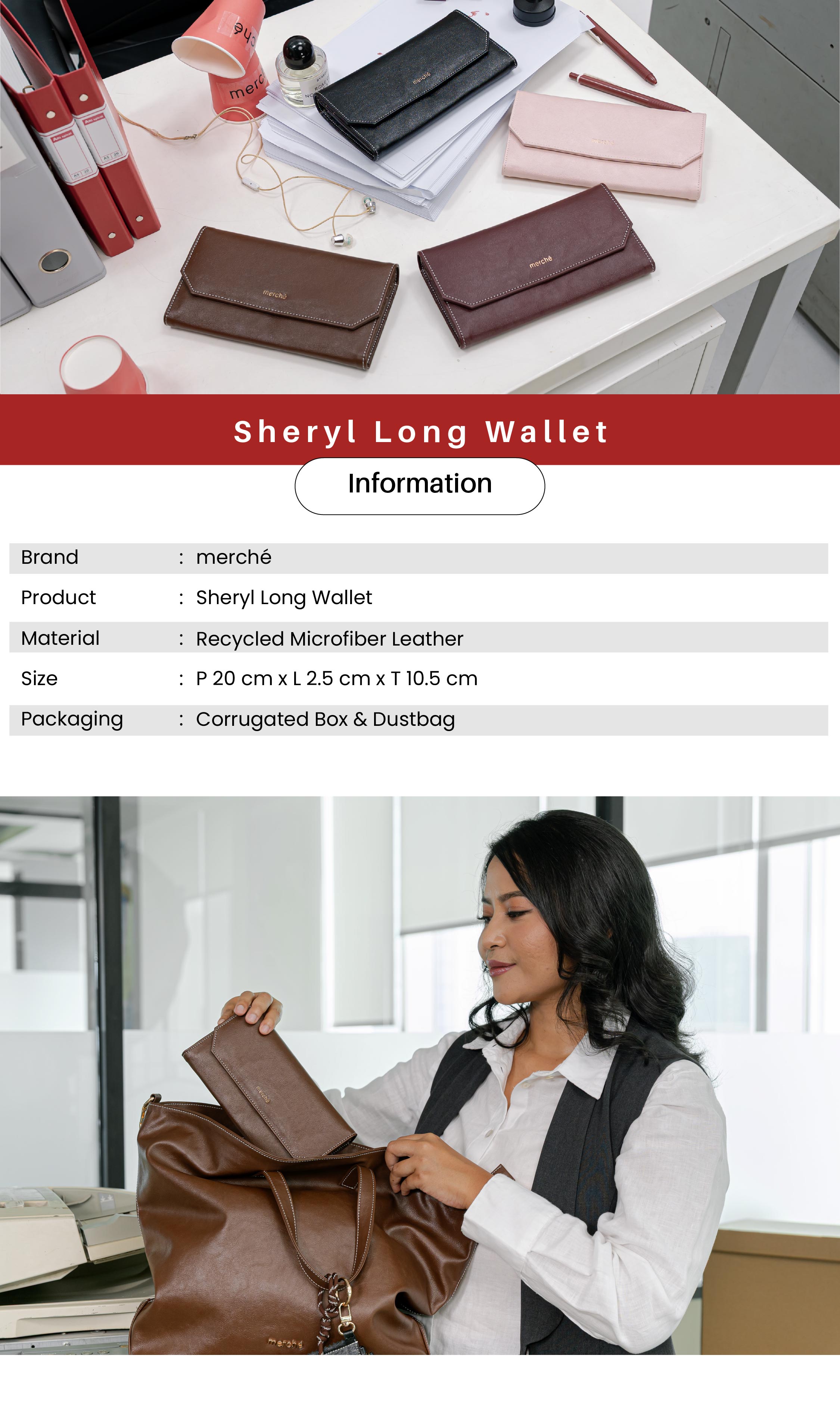 Jual Merche Dompet Wanita Sheryl Long Wallet | Shopee Indonesia
