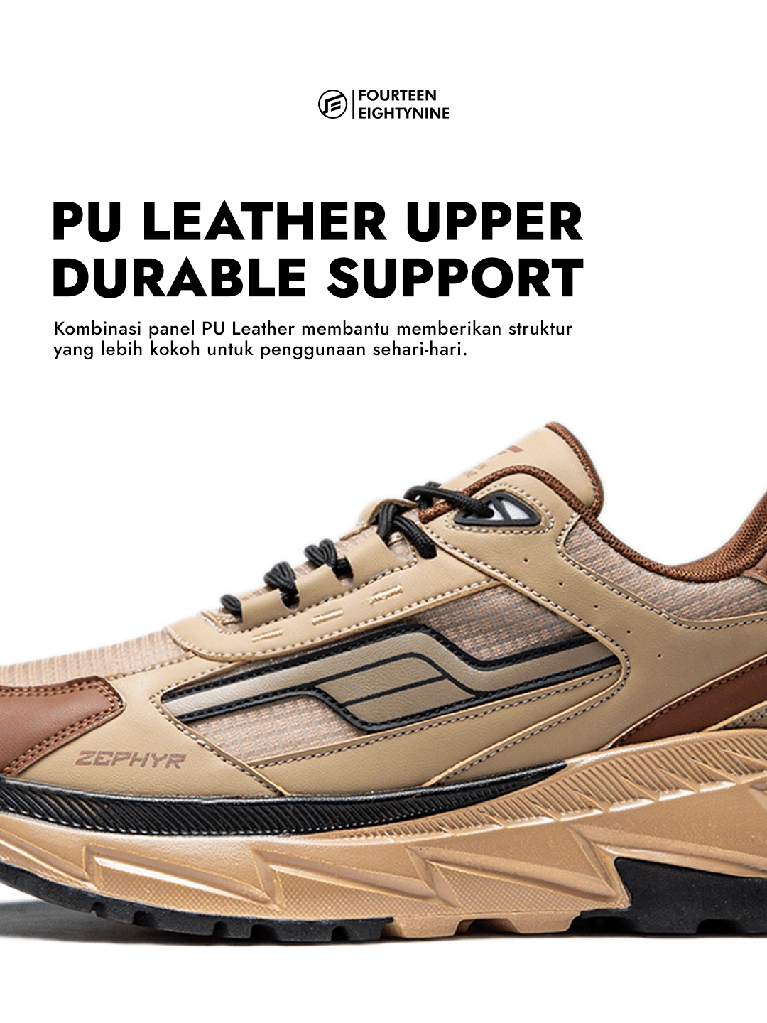 Jual 1489 - ZEPHYR Phantom Black Sportstyle Sepatu Sneakers Trail ...