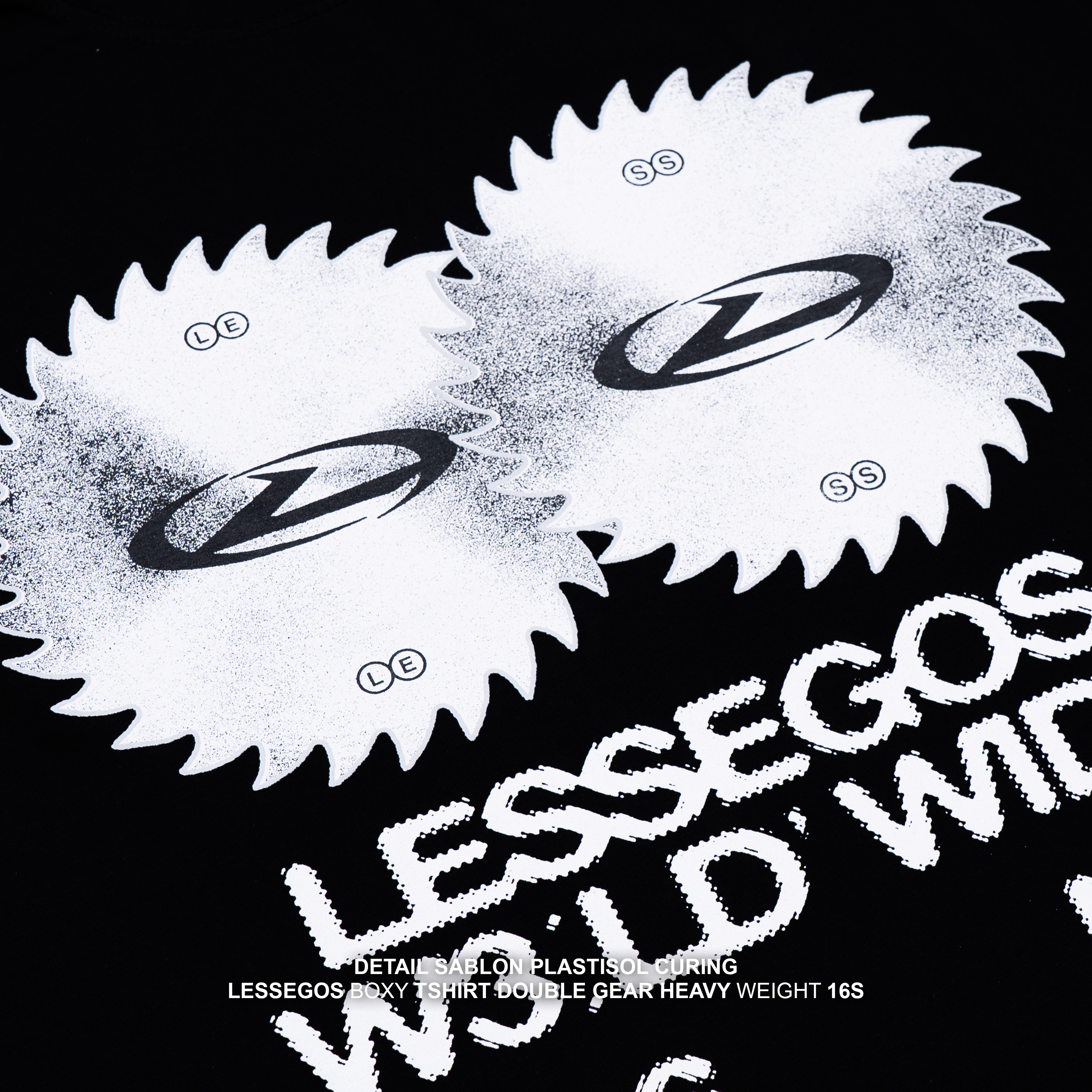 Jual Lessegos Boxy Tshirt Double Gear Heavy Weight 16s | Shopee Indonesia