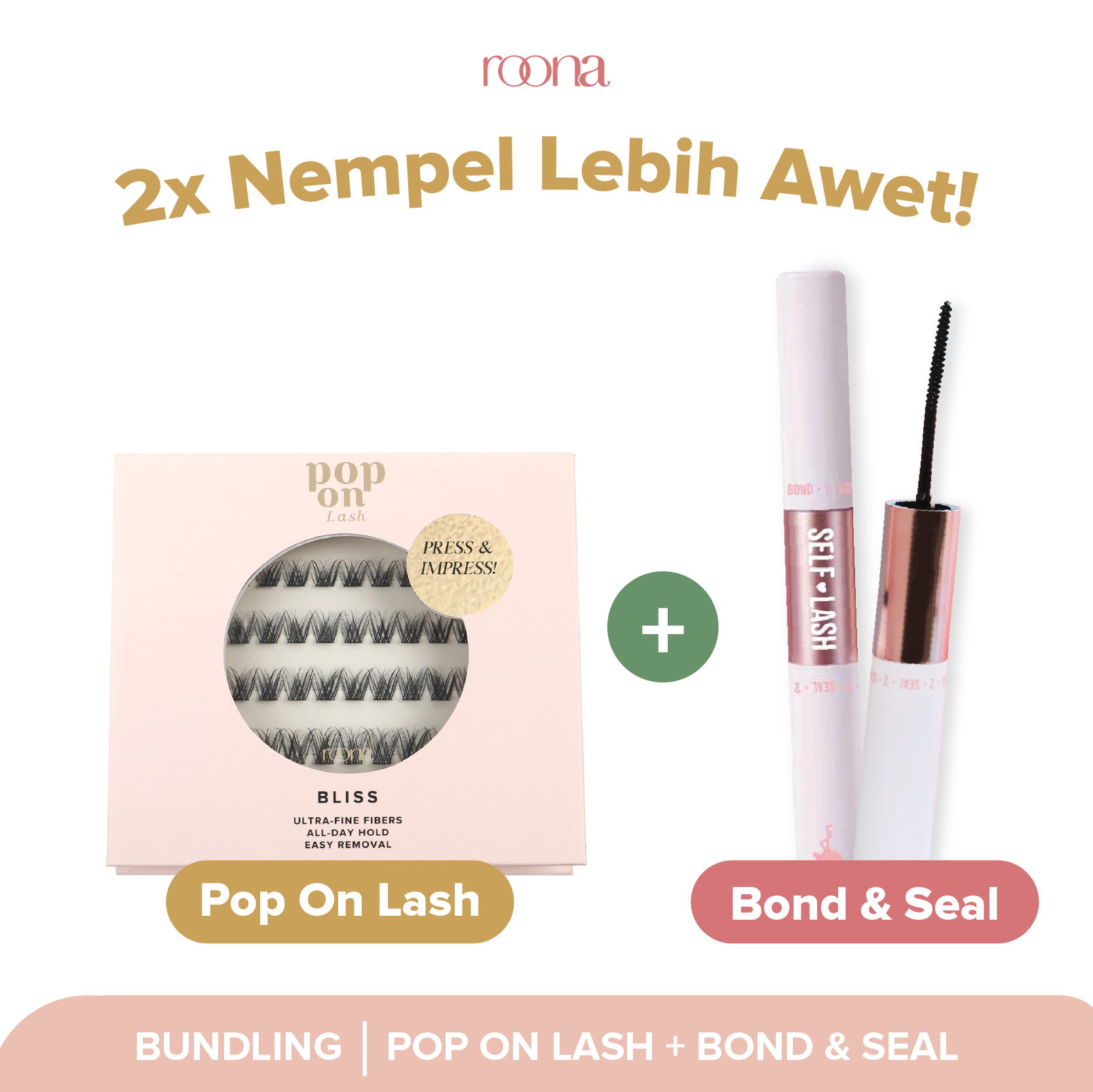 Jual ROONA - Pop-On Lash [Langsung Tempel] Cluster Individual Lashes ...