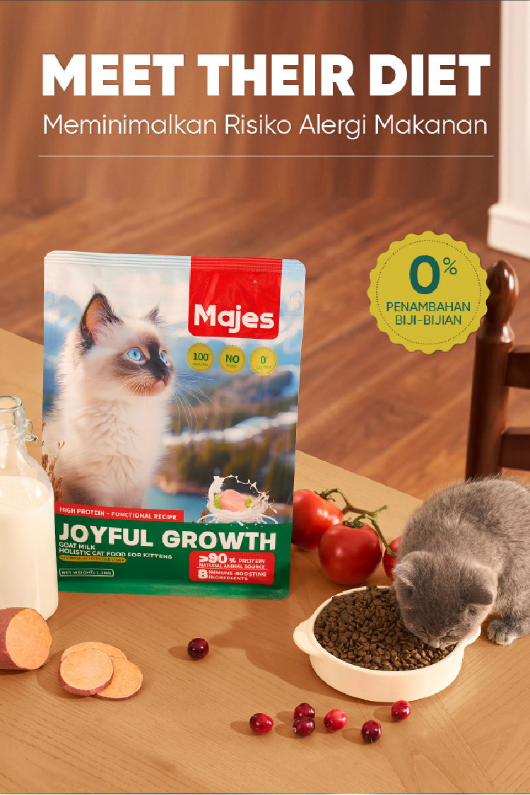 Jual Majes Makanan Kucing Kering High Protein Growth Care Rasa Susu ...