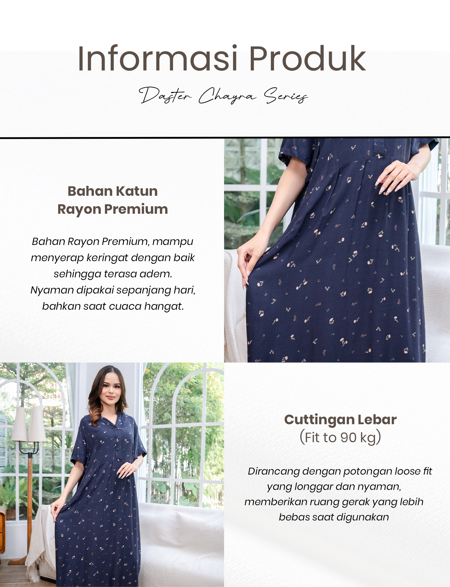 Jual ORIANA - Maxi Dress CHAYRA Daster Rayon Alkaya Series I Daster ...