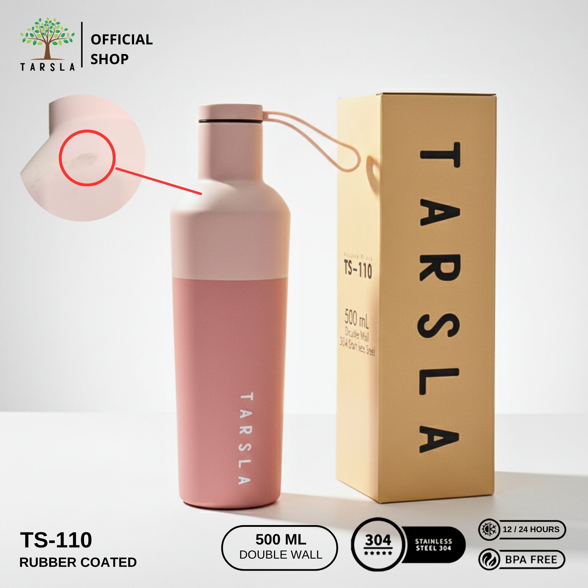 Jual [DEFECT MINOR] Tarsla Botol Minum Termos Stainless TS-110 Vacuum ...