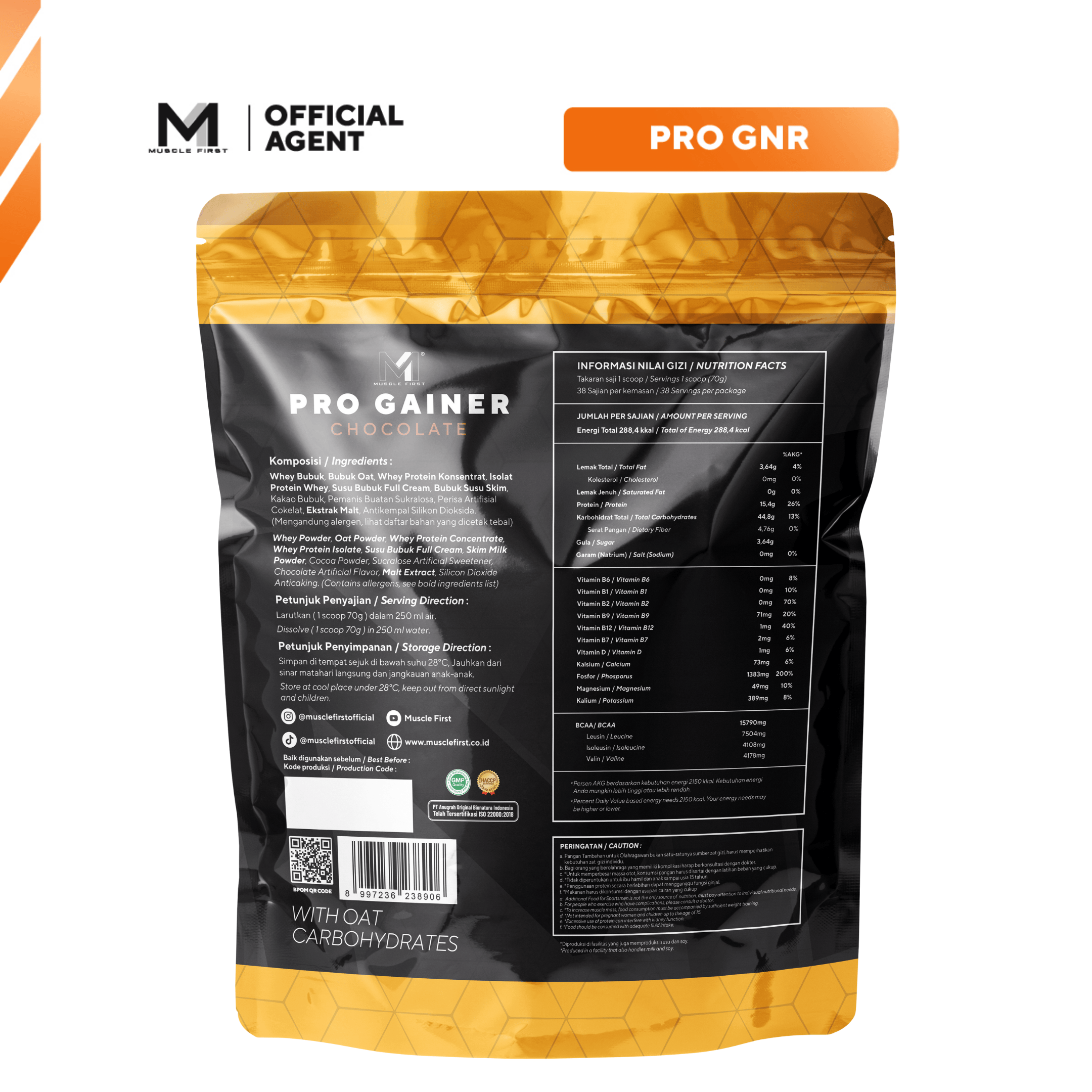 Jual MUSCLE FIRST Gold Pro Gainer 2 Lbs Suplementasi Fitness M1 Weight ...