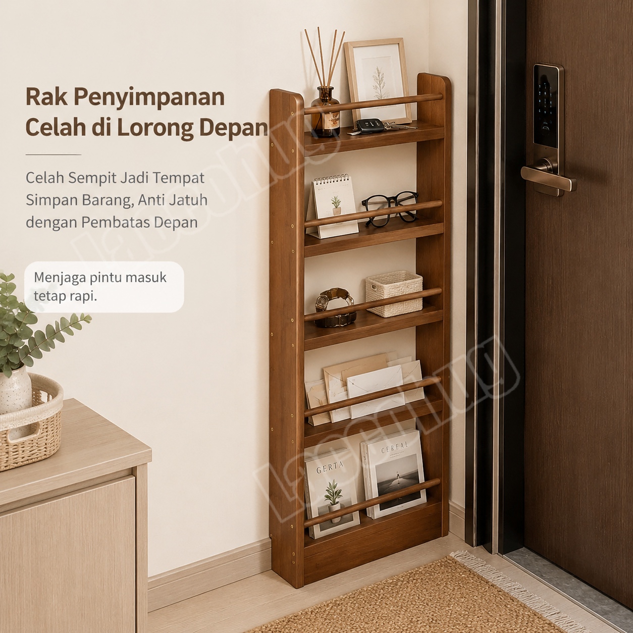 Jual Laccohug Rak Buku Di Belakang Pintu Rak Buku Bambu Multi-layer ...