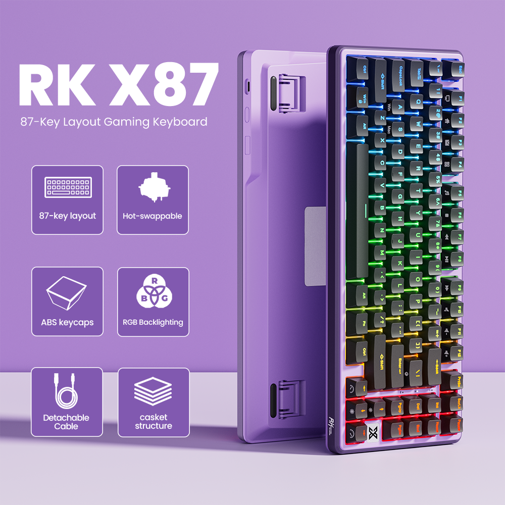 Jual Royal Kludge RK X87 Blackberry Mousse RGB Wired Gaming Keyboard ...