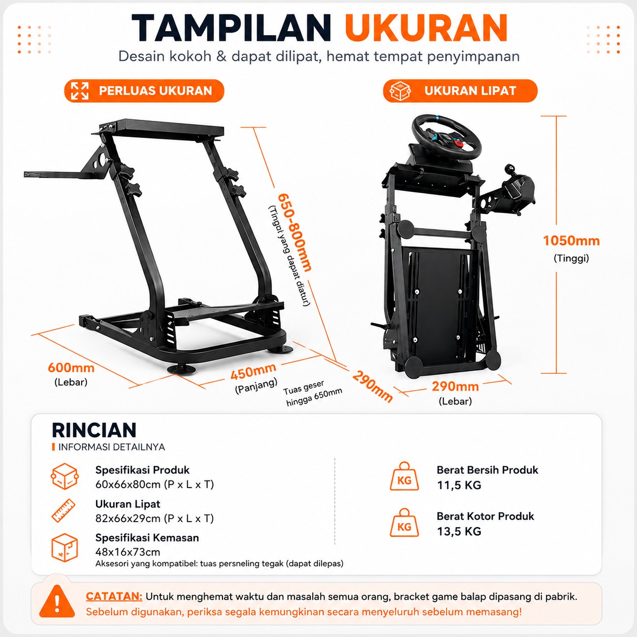 Jual Wheel Stand Racing Simulator Cockpit GEN 2 Folding Rig ...