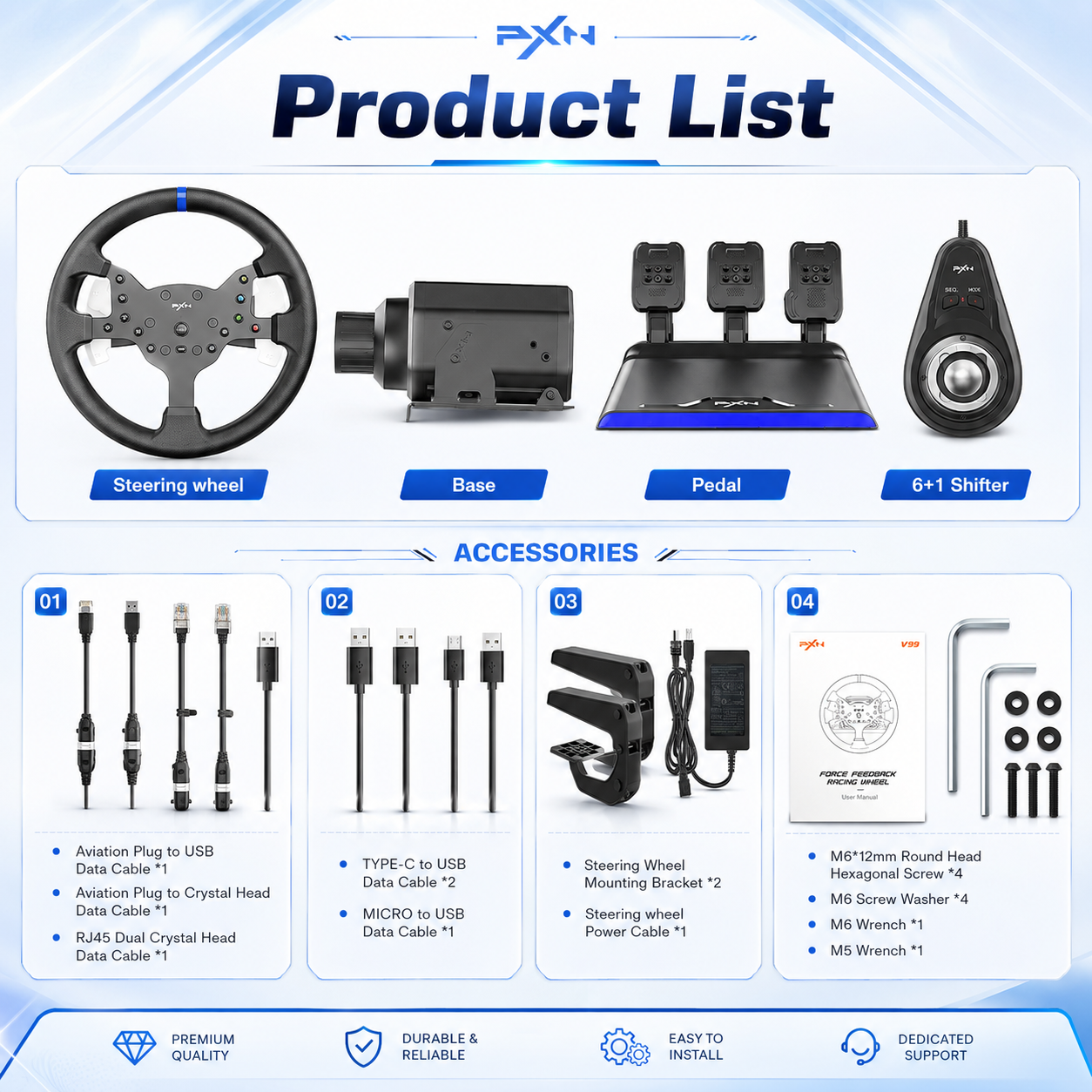 Jual PXN V99 Racing Wheel 3.2Nm Force Feedback Setir Simulator Balap PC ...