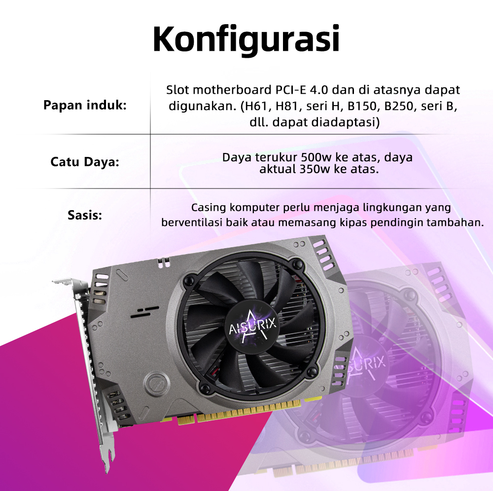 Jual AISURIX VGA card GT730 4GB GDDR3 HDMI DVI VGA Gaming Office ...