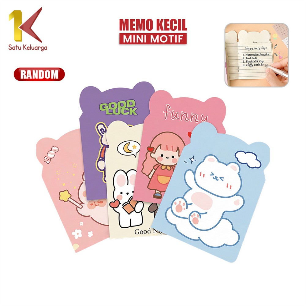 Jual Satu Keluarga Buku Tulis Memo Kecil Mini Motif Karakter Kartun A40 ...