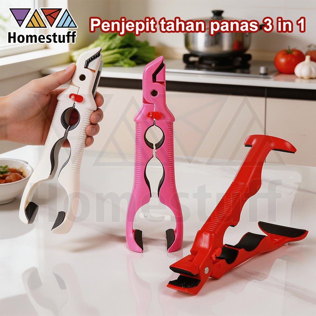 Jual HOMESTUFF 3-in-1 Anti Scald Clip Silikon Anti Slip /Clip Food ...