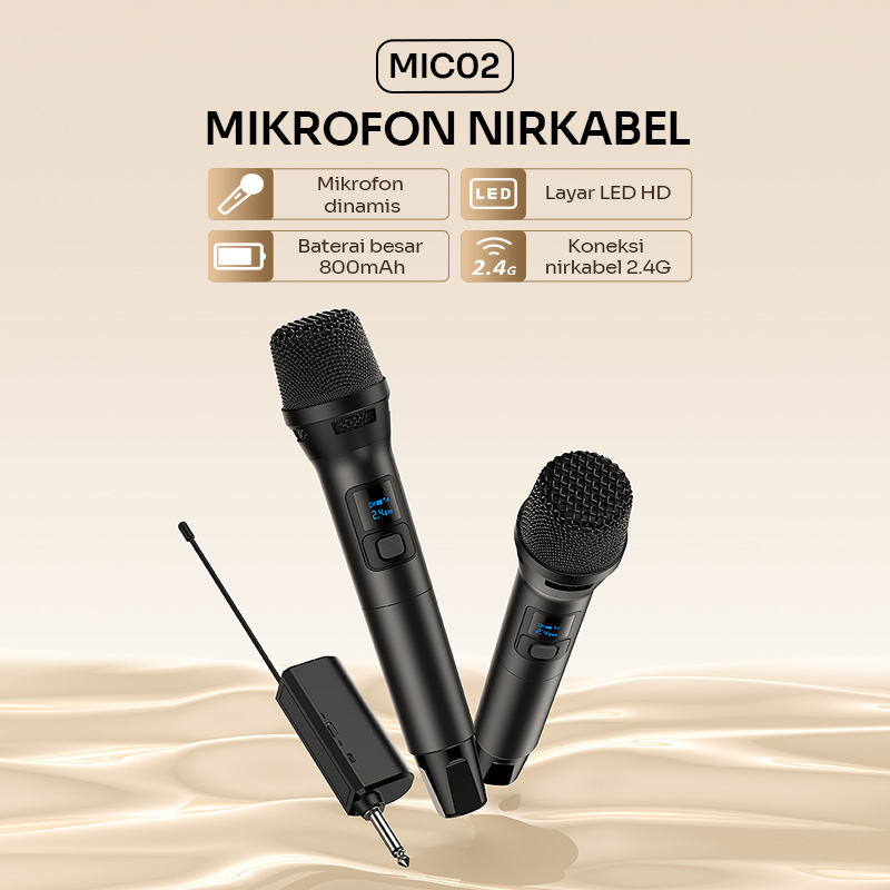 Jual ROBOT 2PCS Mikrofon Wireless 2.4G Karaoke Mic dengan Receiver 6 ...