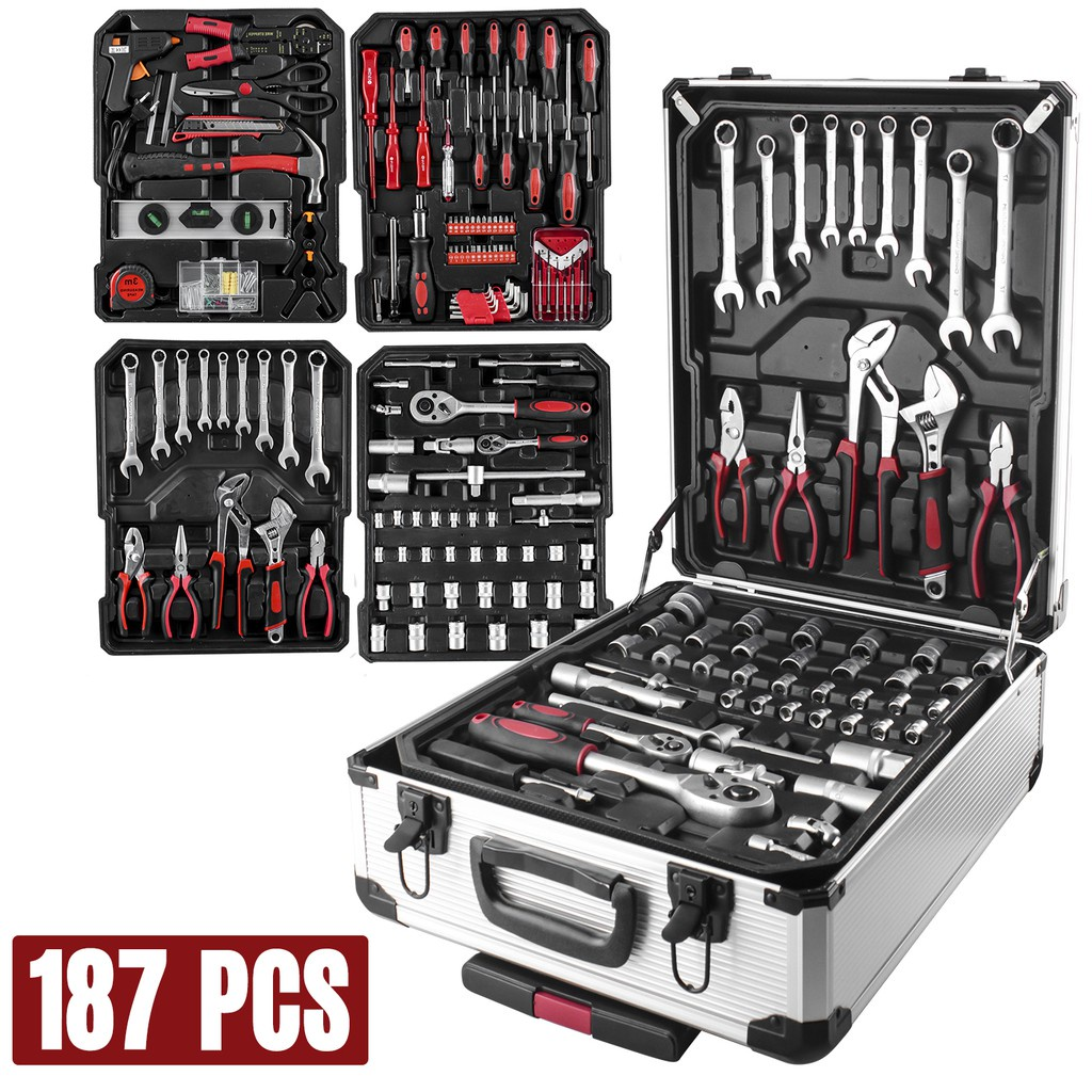 Jual ISKU Tool Set 187 Pcs Koper Trolley Aluminium Tool Kit Lengkap ...