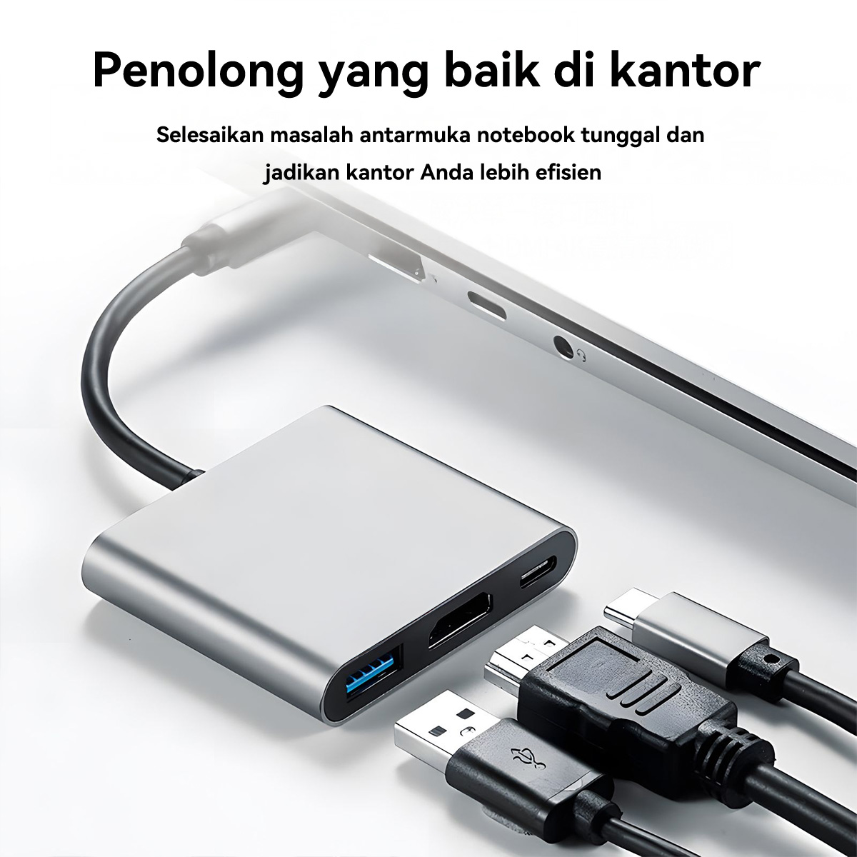 Jual (Rilis eksklusif)ZIVOKA ZHB31 3-in-1 Type-C Hub Adapter 4K HDMI ...