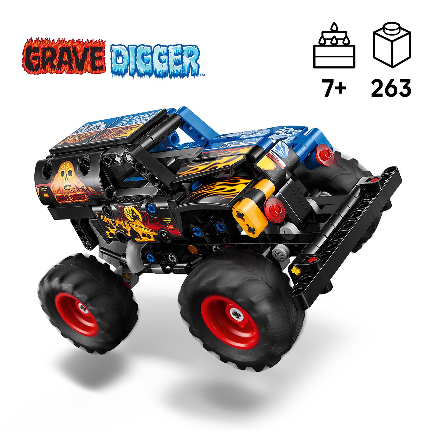Jual LEGO Technic 42219 Monster Jam Grave Digger Fire and Ice (263 ...