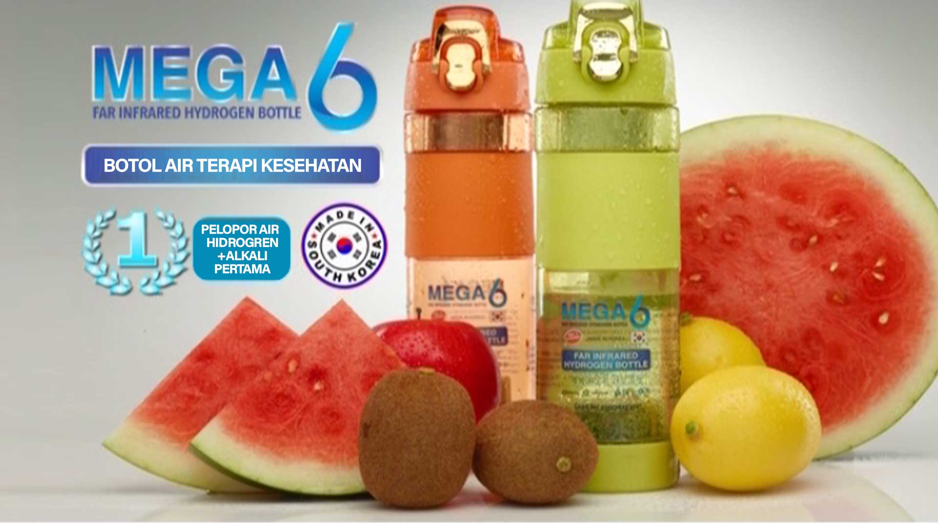 Jual Mega 6 Botol Air Hydrogen / Alkaline molekul antioksidan infrared ...