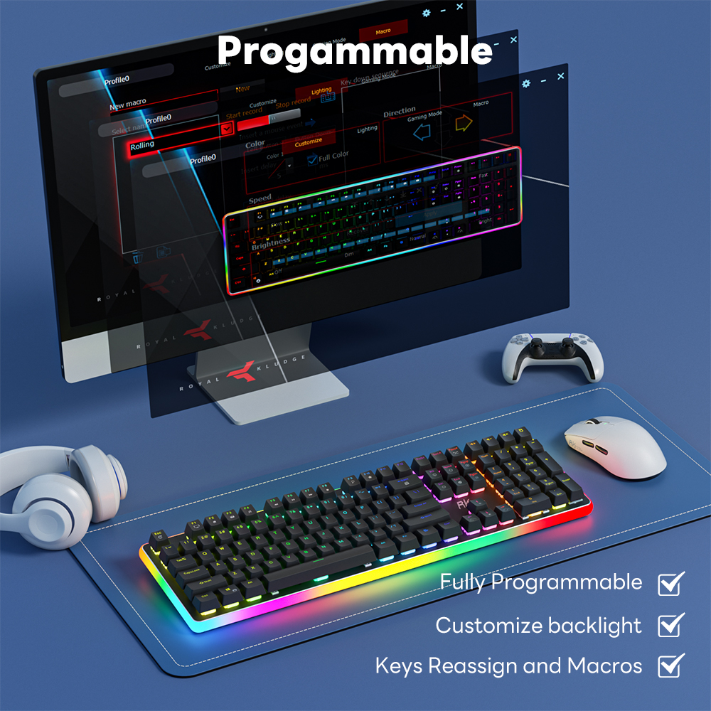 Jual Royal Kludge Rk918 Full Rgb Backlit Wired Mechanical Keyboard ...
