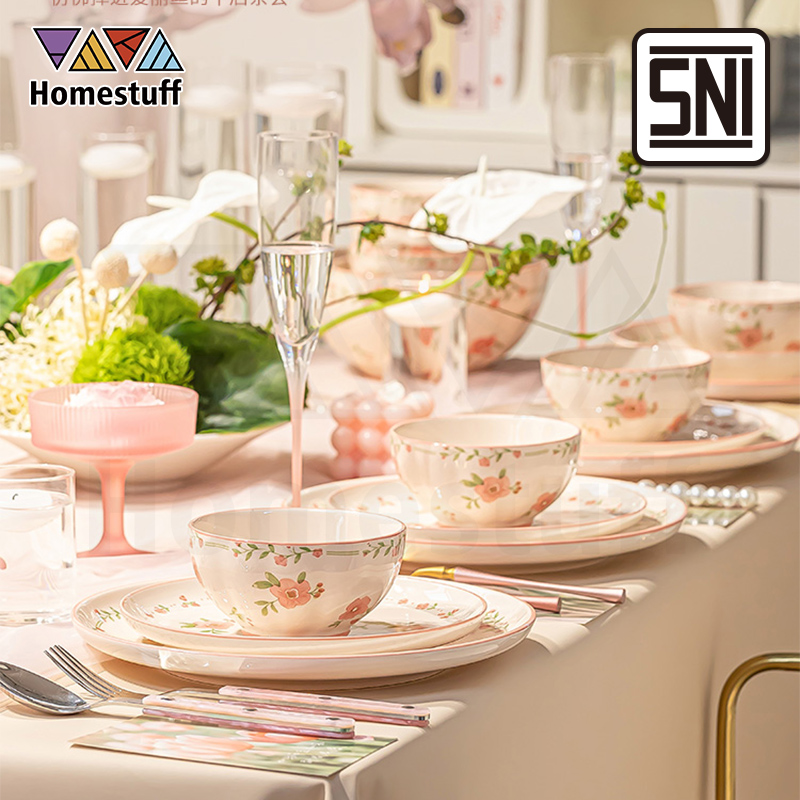 Jual [SNI] HOMESTUFF Mangkok Keramik Fairy Pink Premium / Mangkok Soup ...