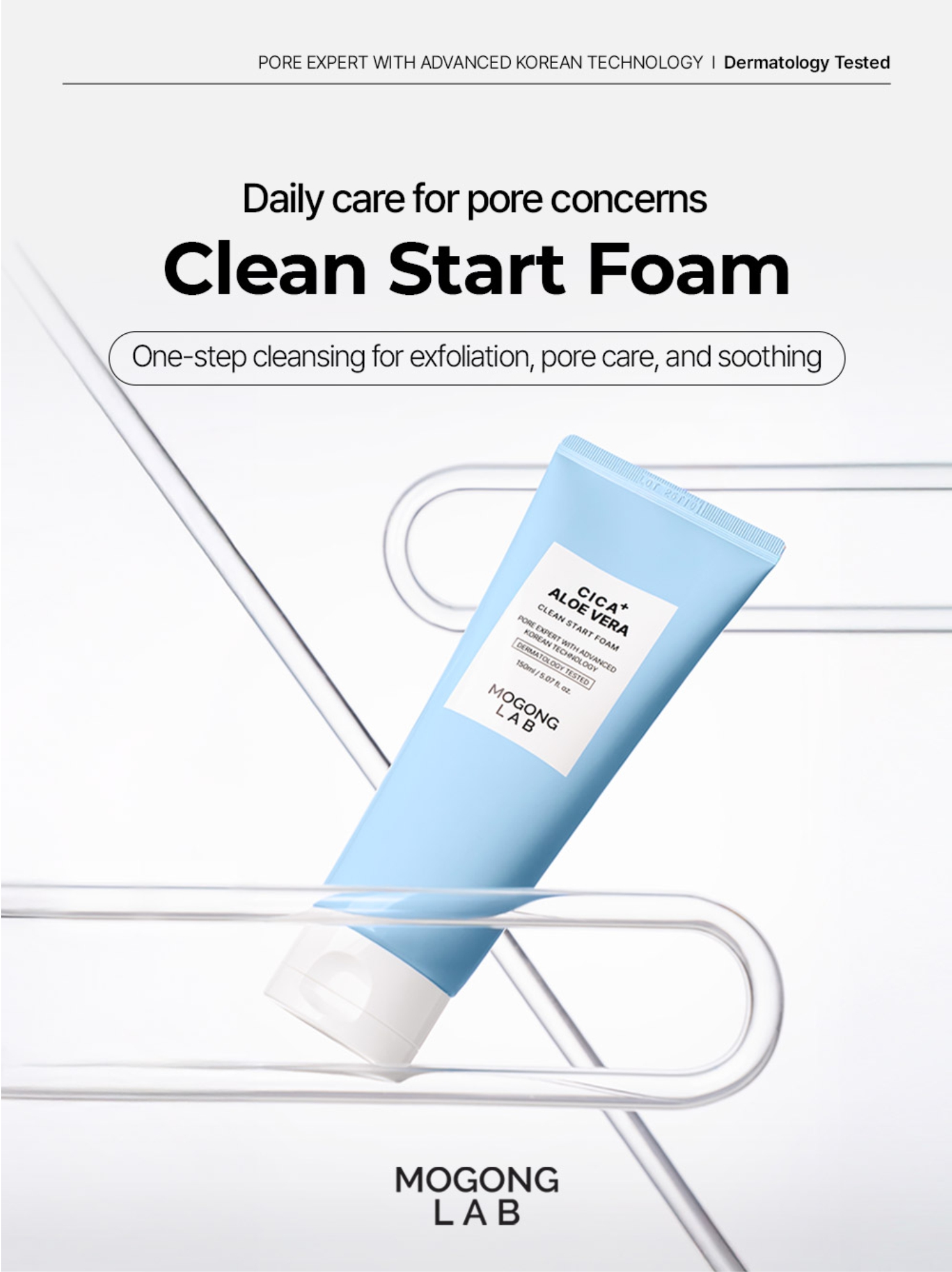 Jual MOGONGLAB CICA ALOEVERA Clean Start Foam 150ml | Facial Wash Anti ...