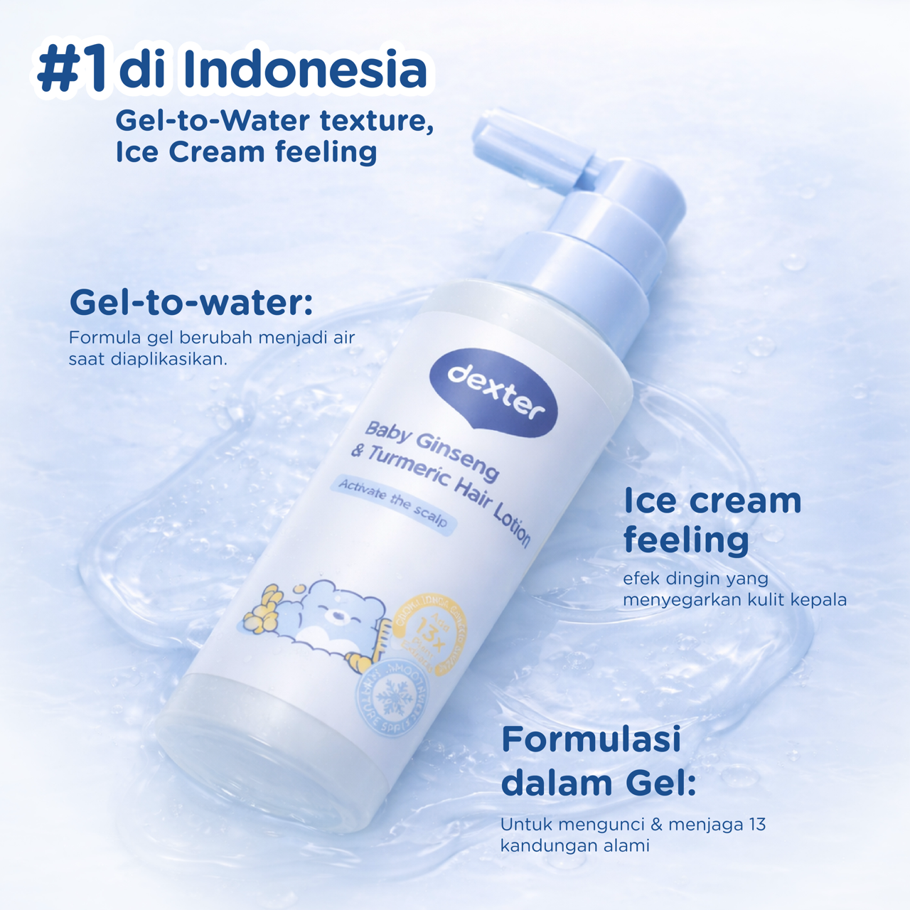 Jual [JUST RESTOCK] DEXTER Baby Ginseng & Turmeric Hair Lotion 100gr ...