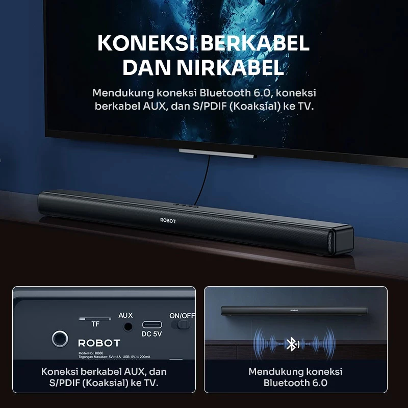 Jual ROBOT Speaker TV Soundbar Home Theater Bluetooth 6.0 Dual ...