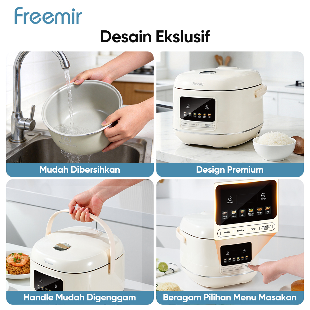 Jual freemir Smart Rice Cooker 1.5L Titanium 48 Jam Hangat Katup Uap ...