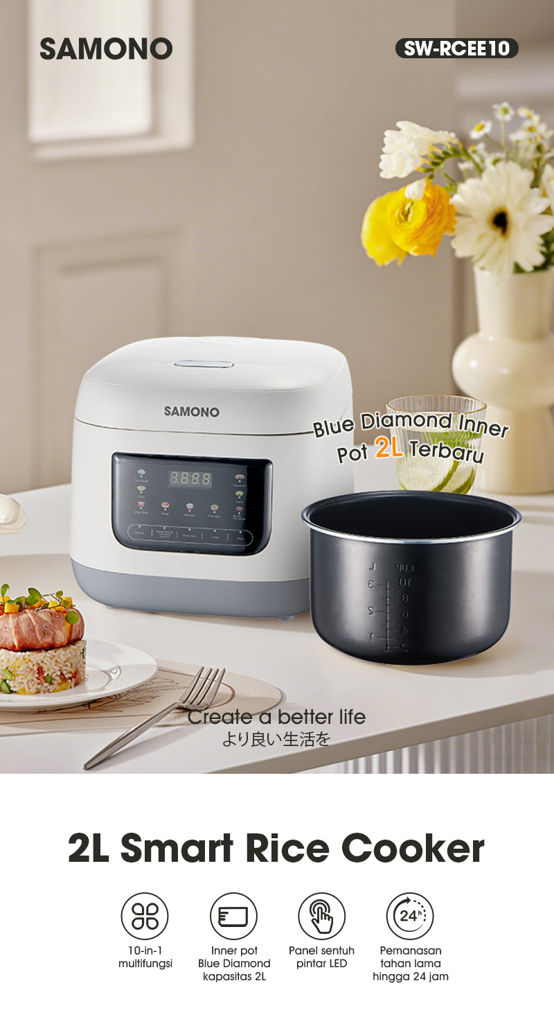 Jual SAMONO Magic Com 2L Digital Rice Cooker Touchscreen 10 Program ...