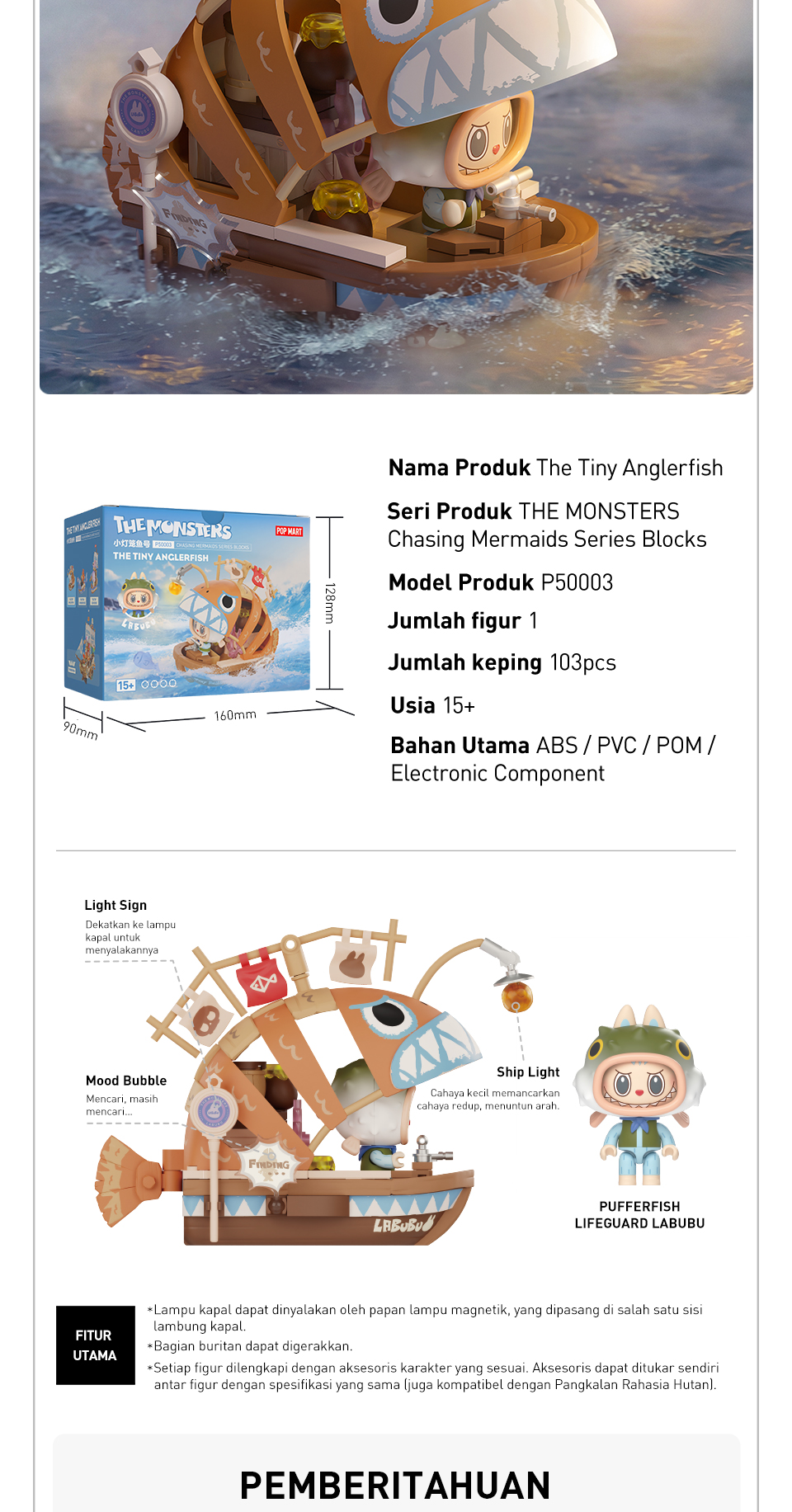 Jual POP MART POP BLOCKS THE MONSTERS Chasing Mermaids Labubu Series ...