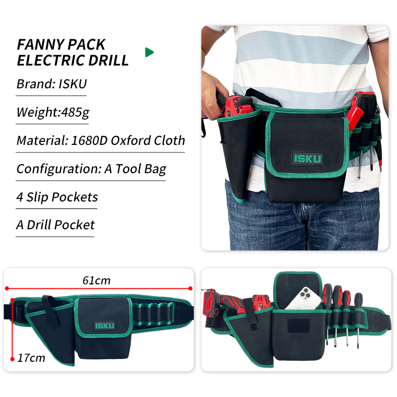 Jual ISKU Tas Pinggang Perkakas Sabuk Tukang 5 Slot Waist Tool Bag ...