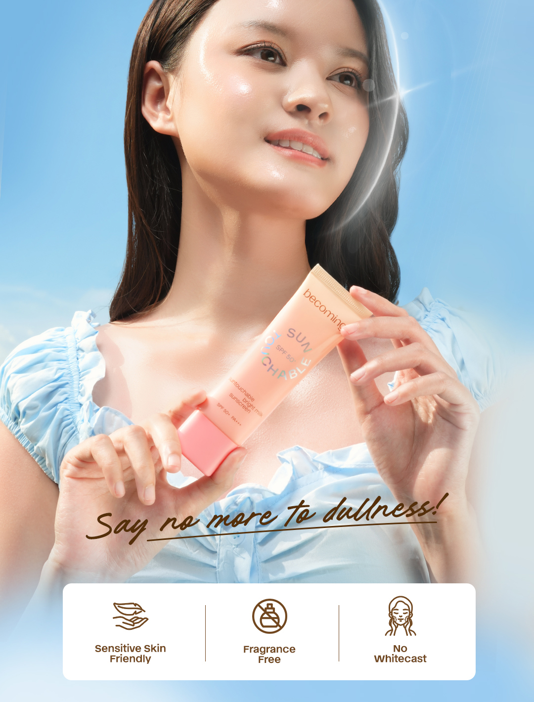 Jual [NEW LAUNCH] becoming Suntouchable Bright Milk Sunscreen SPF 50 ...