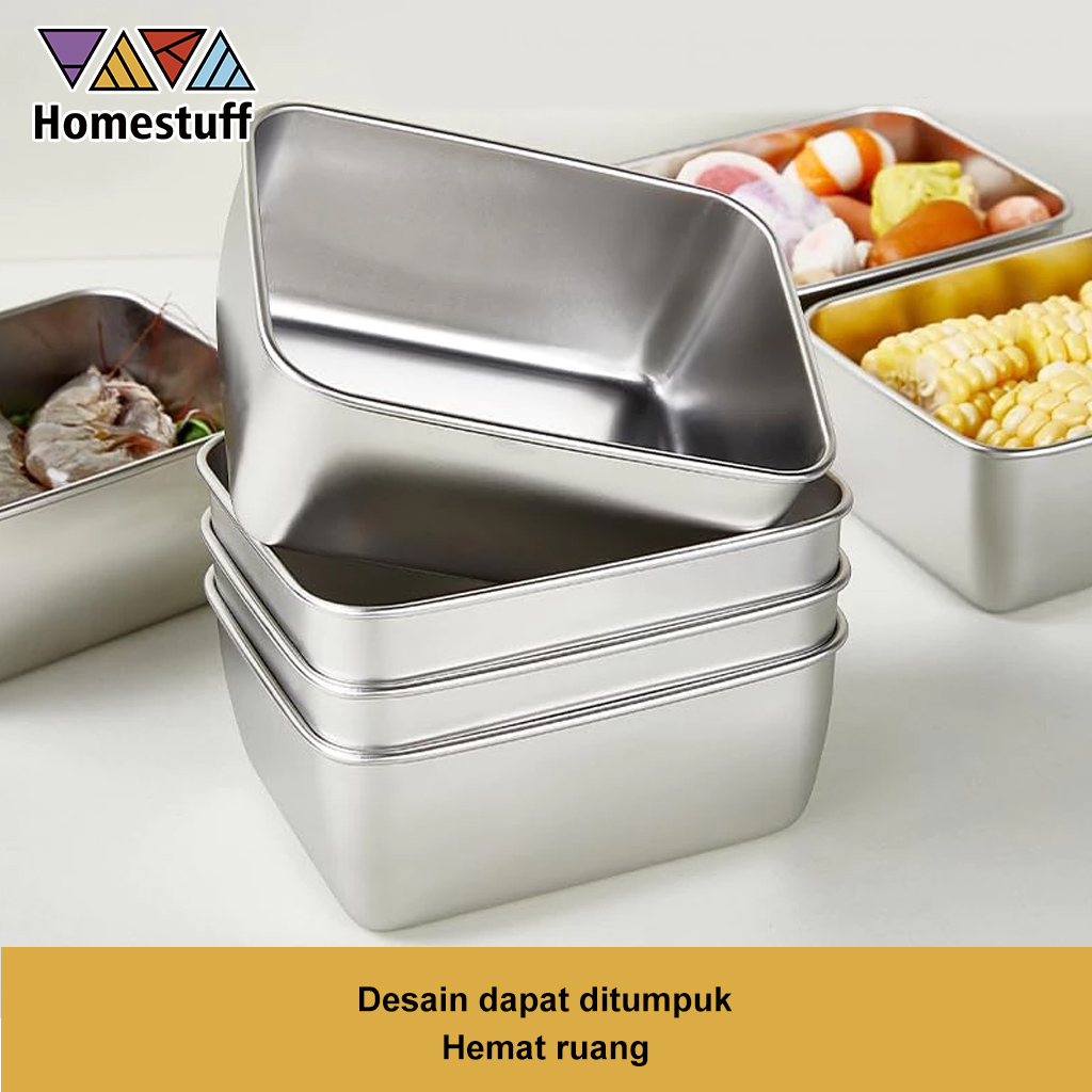 Jual [BUY 5 GET 20%] HOMESTUFF Wadah Makanan Stainless Steel Food ...