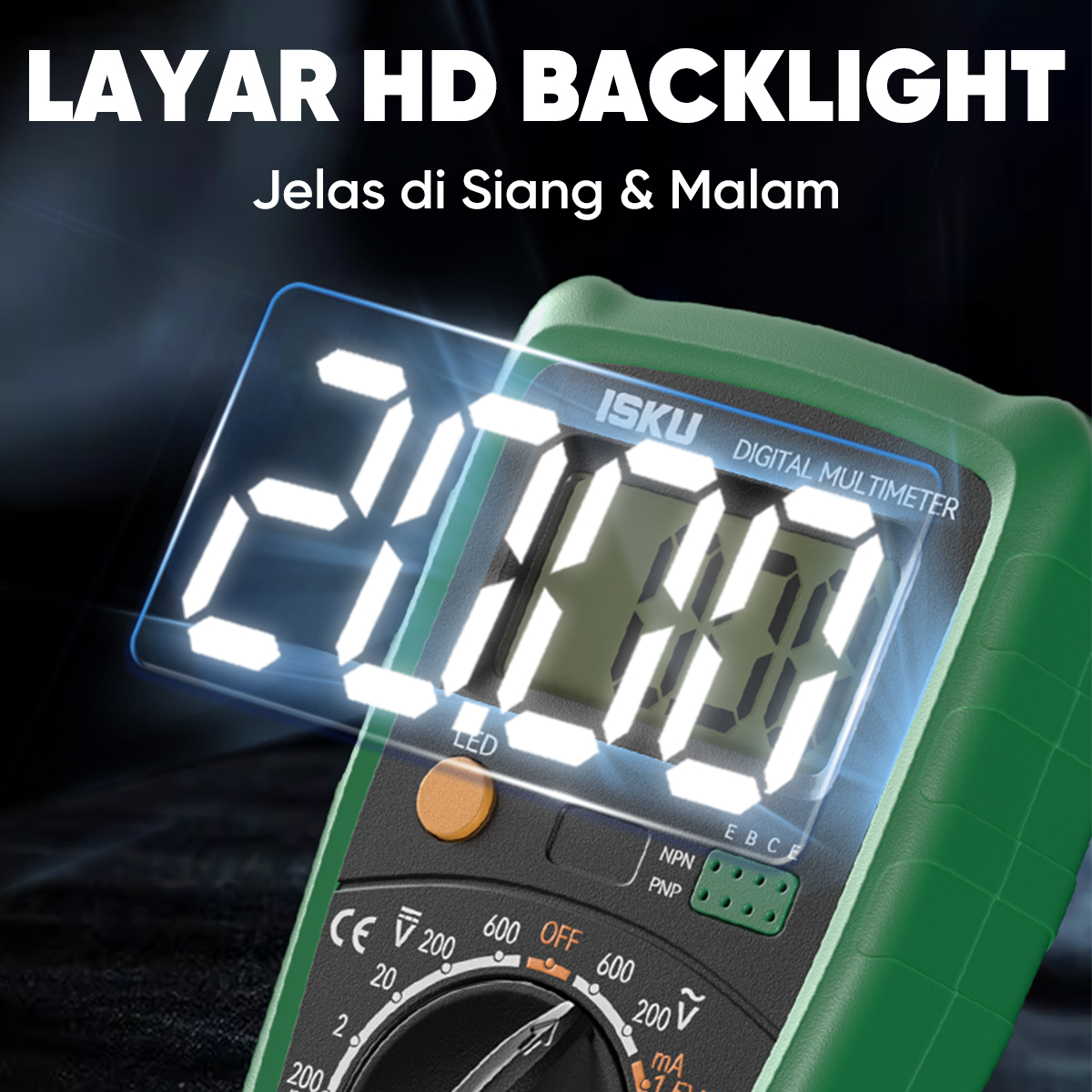 Jual ISKU Multimeter Digital Avometer Multitester Layar Backlight HD ...