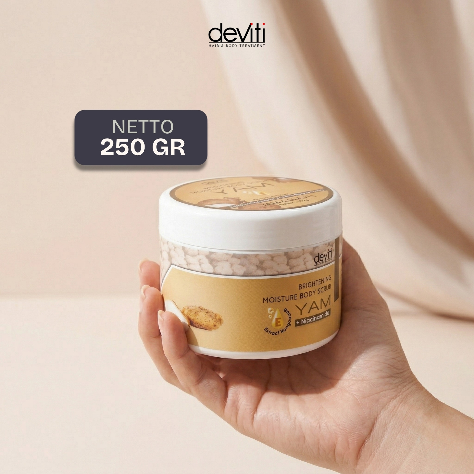 Jual deviti Moisture Body Scrub 250 Gram Lulur Cream Tanpa Bilas BPOM ...