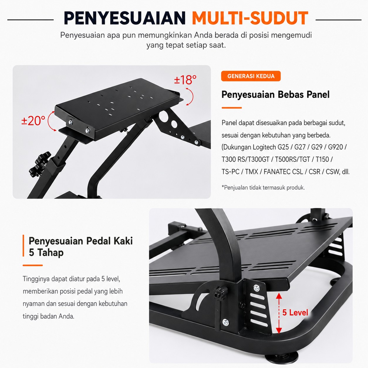 Jual Wheel Stand Racing Simulator Cockpit GEN 2 Folding Rig ...