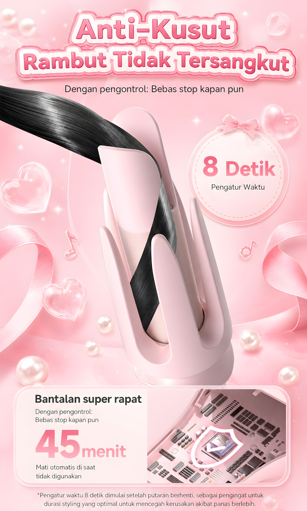Jual Simplus Catokan Pengeriting Rambut Otomatis 28 mm 3 Tingkat suhu ...