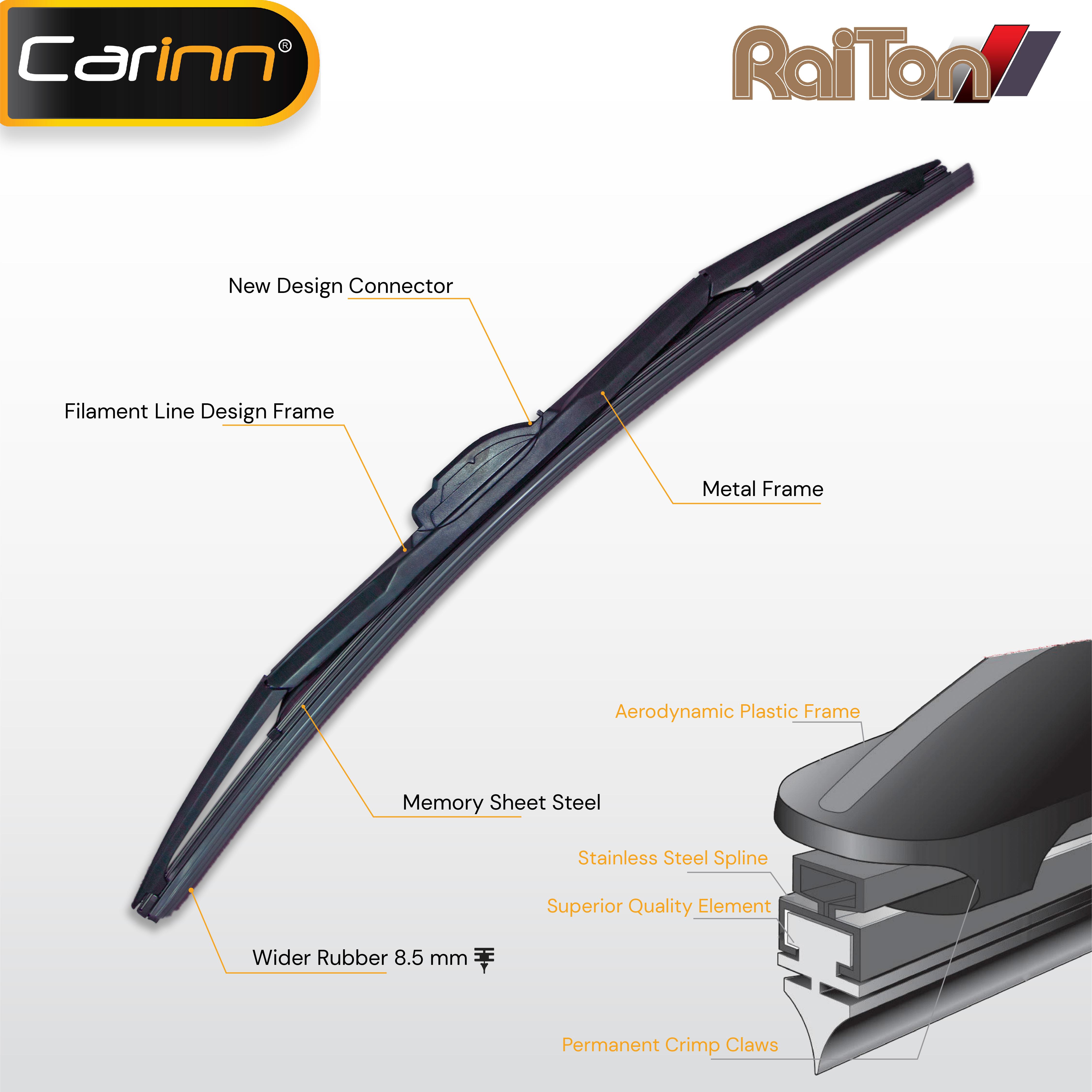 Jual Raiton Wiper Coating Hybrid Sepasang For BYD Atto 1 2025-On 24 ...