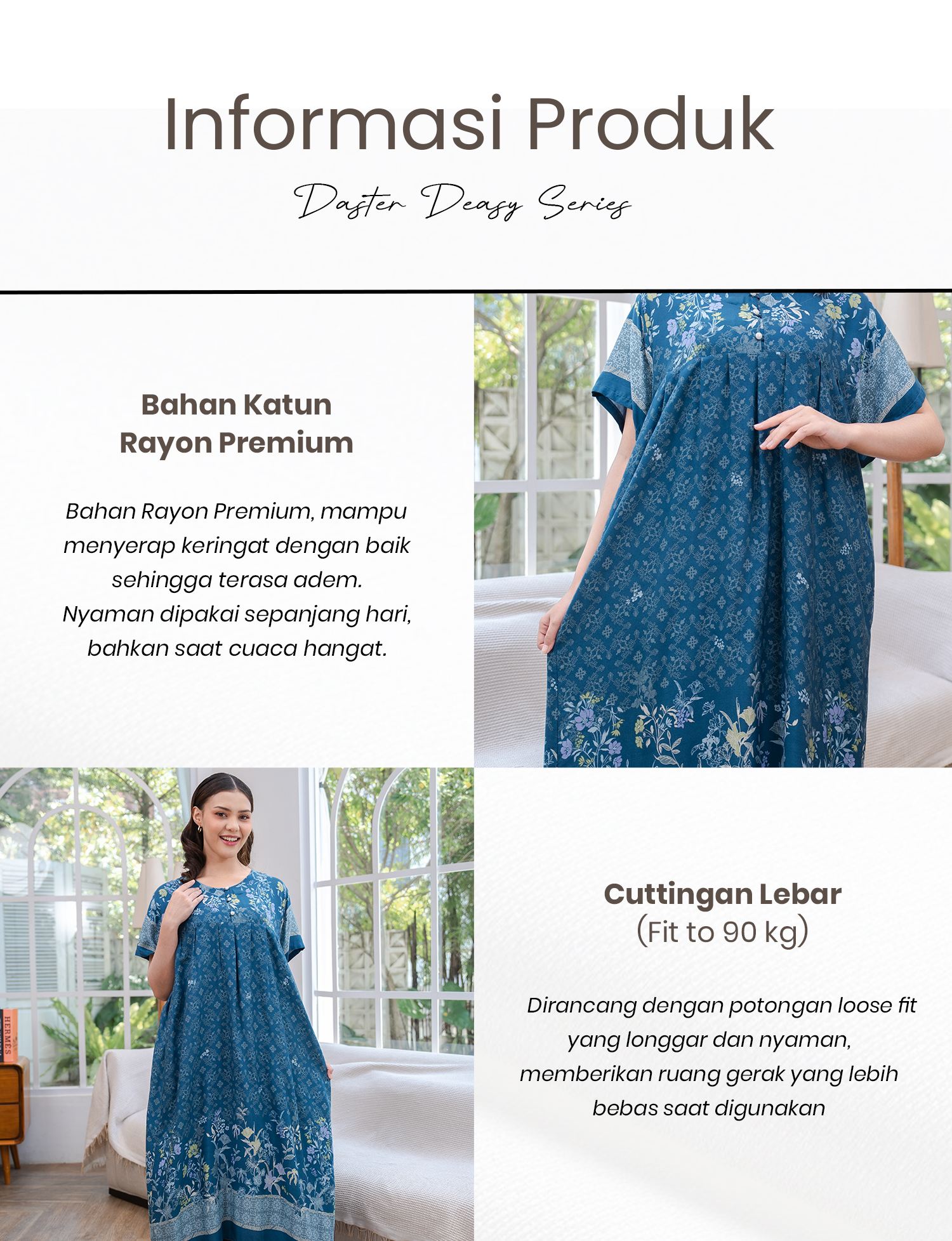 Jual ORIANA - Maxi Dress DEASY Daster Bumil Busui Friendly | Daster Ibu ...