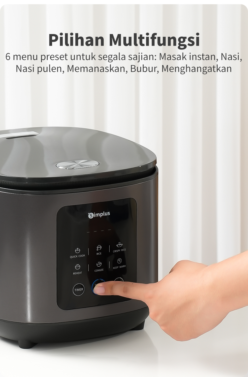 Jual Simplus Rice Cooker MagicCom 4L Gulai Anti lengket 6 Menu Preset ...