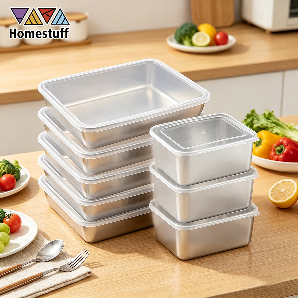 Jual [BUY 5 GET 20%] HOMESTUFF Wadah Makanan Stainless Steel Food ...